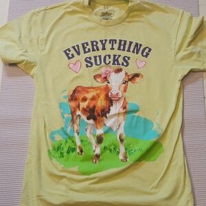 Cow Print T-Shirt - Yellow